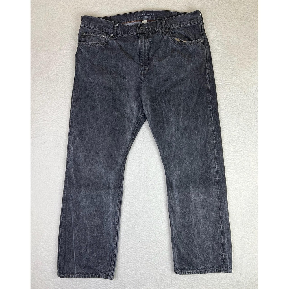Banana Republic Vintage Straight Jeans Mens 38x30 Gray‎ 100% Cotton Denim Pants